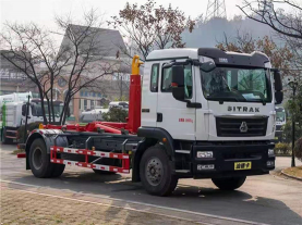国六重汽汕德卡单桥套臂垃圾车